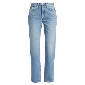 Re/Done '90S' Blue Denim High-Rise Rigid Straight Denim Jeans Size 25